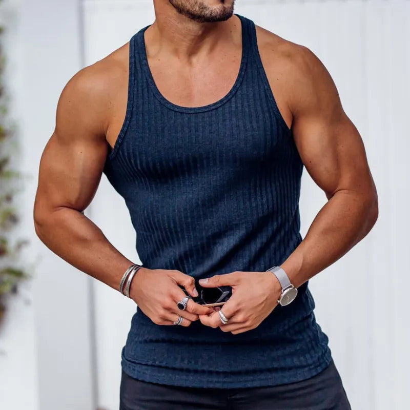 Vertical Stripe Sleeveless Sportswear