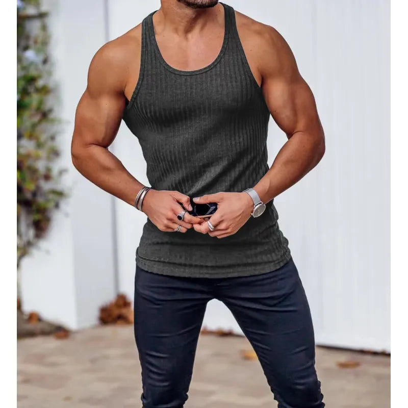 Vertical Stripe Sleeveless Sportswear