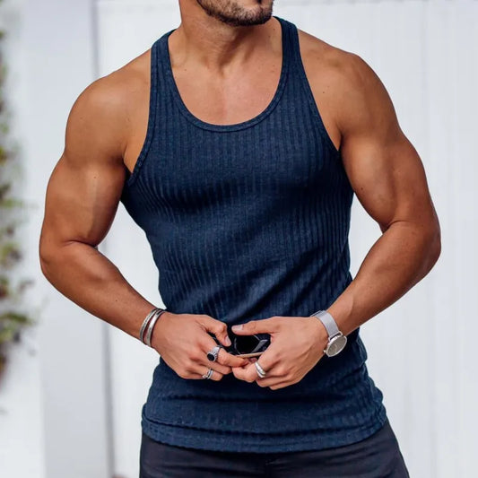 Vertical Stripe Sleeveless Sportswear